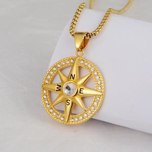 Collier Pendentif Boussole Viking <span class=keywords><strong>Pirate</strong></span> Tendance Hip Hop 2026 pour Hommes, Bijou en Acier Inoxydable Plaqué Or, Étanche et Inaltérable - Product Image 4