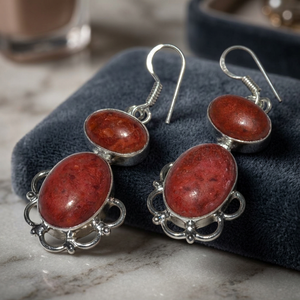 Colección Destacada Crytalexport.com, Pendientes de Ágata Roja con Diseño de Cristal, Joyería de Moda para Mujer, Aniversario - Product Image 3