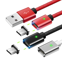 Cable de línea de datos de alimentación de carga superrápida TPE magnético tipo C Micro USB al por mayor original Android personalizado de fábrica superventas
