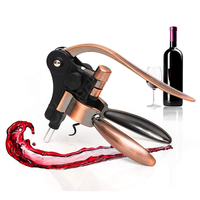 Kit d'accessoires pour ouvre-bouteille à vin avec tire-bouchon à levier et tire-bouchon à spirale supplémentaire, ouvre-bouchon à vin avec coupe-capsule