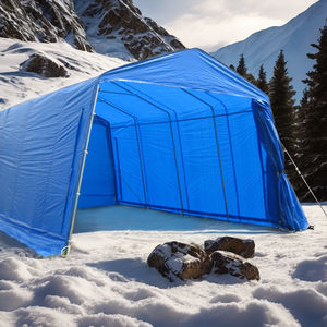 Cadre en métal d'auvent de carport en PVC et PE imperméable extérieur portable avec <span class=keywords><strong>bois</strong></span> traité par la nature pour <span class=keywords><strong>moto</strong></span> et <span class=keywords><strong>abri</strong></span> de voiture - Product Image 3