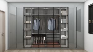 Wooden Light Grey Customized <b>Wardrobe</b> Simple Design for Interior Finish Furniture - Product Image 3