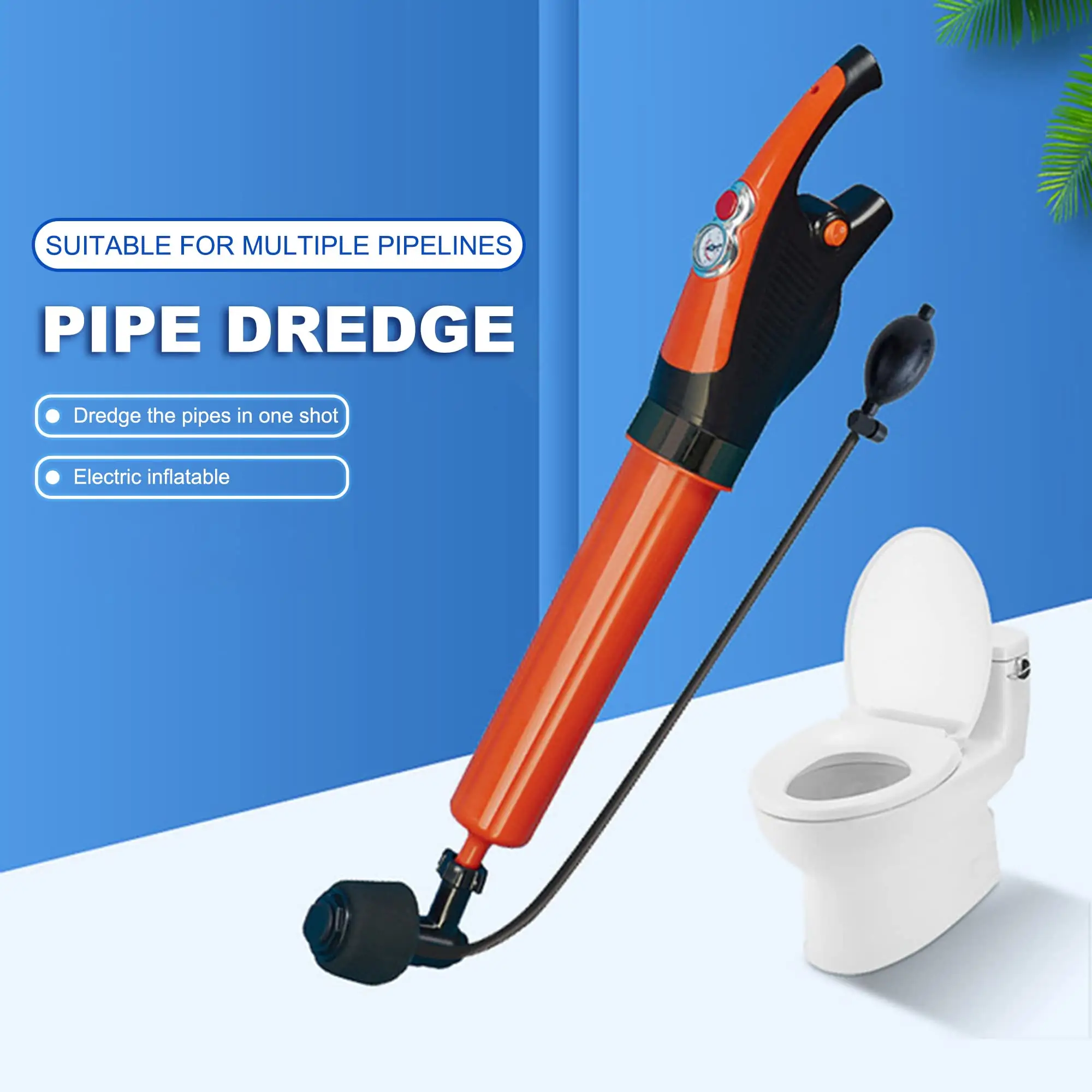 Toilet Artifact Toilet Dredge Pipe Dredger Sewer Speed Block Air Pressure Anti-Splash Drain Cleaner Drain Opener Toilet Plunger