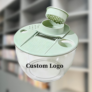 Centrifuga per <span class=keywords><strong>Insalata</strong></span> in Plastica con Impugnatura Verde, Asciugatrice per Frutta e Verdura - Product Image 1