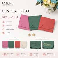 Pochette à bijoux personnalisée en microfibre avec bouton-pression, coutures soignées, vente en gros, sacs de rangement compacts pour bagues et boucles d'oreilles, sacs de voyage