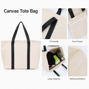 Sac fourre-tout en toile écologique personnalisé, réutilisable, avec logo imprimé, pour la plage, les courses et les voyages - Product Image 2
