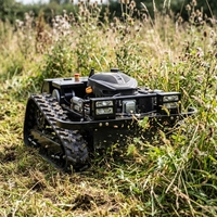 Robot Pemotong Rumput Remote Control Zero Turn Crawler 15HP bensin untuk Kebun Rumah Pertanian Industri Penyiangan