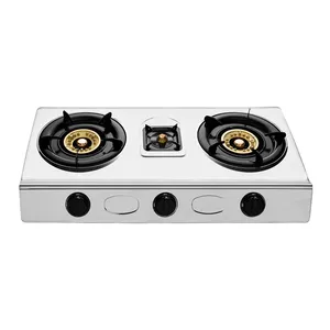 Manufacturer price custom or standard stainless gas stove 3 burner kitchen cooker cast iron burner cooking gas range