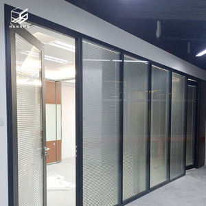 Paredes de partición de oficina de madera extraíbles acústicas de aluminio modernas Apilamiento de oficina Partición de pared temporal operable Pared móvil - Product Image 5