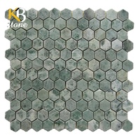 Carrelage de mosaïque en pierre en forme de bande de marbre vert Ming pour le carrelage intérieur du mur et du sol