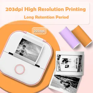 2024 Printer terbaik 203DPI nirkabel BT Label termal Printer stiker foto