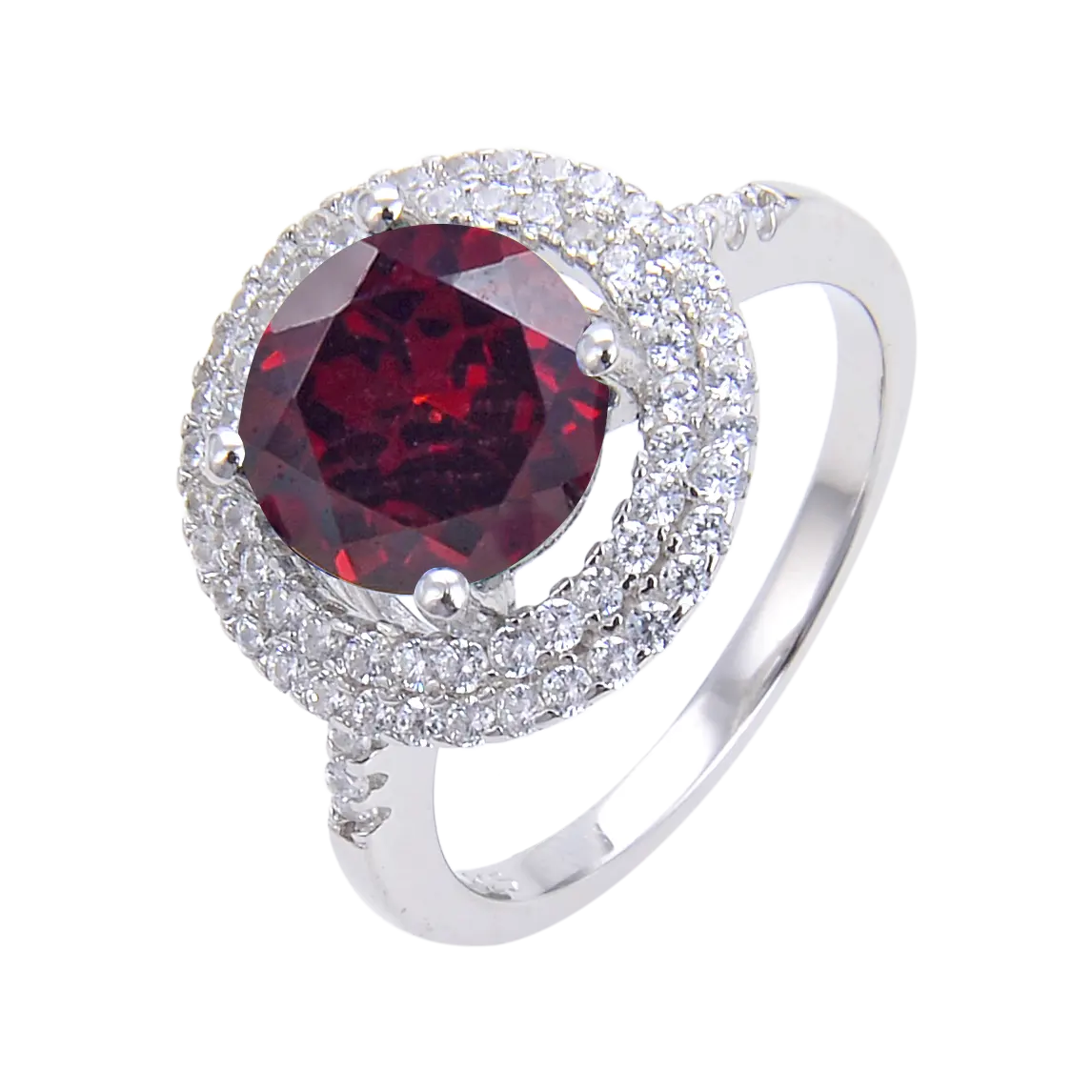 Abiding Jewelry Hot Sale Jewelry 925 Sterling Silver Rings Natural Garnet Gemstones Rings for Women