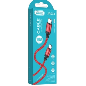 Jokade Usb <b>Type</b> <b>C</b> <b>Charging</b> And Sync <b>Cable</b> 1m 5a Red - Product Image 3