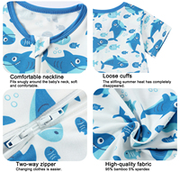 Combinaison de bébé en bambou et élasthanne de haute qualité, manches courtes, été, pyjama, nouveau-né, motif imprimé, une pièce, body pour enfants