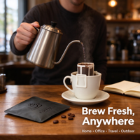 Sachet d'emballage pour café moulu, imprimé en gravure, en aluminium noir mat, résistant à l'humidité, à trois soudures latérales, personnalisable