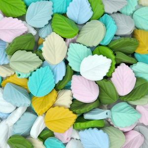 Cuentas de silicona con forma de hoja, forma de diamante, de calidad alimentaria, para hacer pulseras, accesorios para juguetes de dentición para bebés - Product Image 2