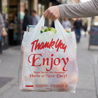 Sacs en plastique HDPE personnalisés avec logo imprimé, sacs de type T-shirt, sacs de courses en vrac, sacs de remerciement pour supermarchés, emballages d'épicerie