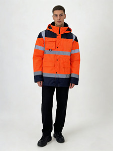 Giacca di Sicurezza Riflettente Unisex, Ignifuga <span class=keywords><strong>e</strong></span> ad Alta Visibilità per Lavori all'Aperto, Impermeabile <span class=keywords><strong>e</strong></span> Antivento - Product Image 1
