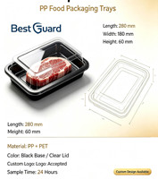 Emballage alimentaire en blister personnalisé, plateau en mousse PET recyclable avec film de scellement, épaisseur 1 mm, pour viande fraîche et fruits de mer