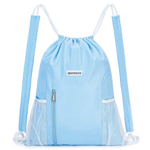 Leisure Fitness <b>Drawstring</b> <b>Backpack</b> With Mesh Side Pockets and Adjustable Shoulder Straps Waterproof Sports Bag for Adults Kids - Product Image 5