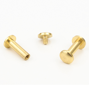 Vis à tête fendue, goujons et rivets en laiton et cuivre de haute qualité, M4 Grade 4.8, diamètre de tête 8-10mm, rivets pour ceintures et cuir, photo - Product Image 4