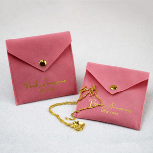 Custom Embossed logo Jewelry Bag Pouch Microfiber Velvet Jewelry <b>Gift</b> Bags for Rings Earrings Necklace Bracelet Packaging - Product Image 3