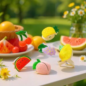 Pinza para el pelo Angelina Fruit Series de 8 cm, accesorio para el cabello de dibujos animados para mujeres y niñas, estilo informal, plástico de alta calidad - Product Image 2