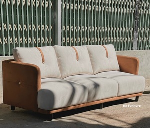 Elegant Two Seat Couch 220x85cm <b>Wooden</b> <b>Frame</b> Foam Fabric <b>Sofa</b> Minimalist Vietnam Design - Product Image 4