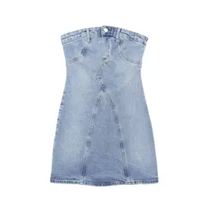 Été Nouvelle mode Hot Sexy Casual Sleeveless One Piece Tube Jean Skirts Mini Washed Denim Dress Jupes pour femmes Casual Dress