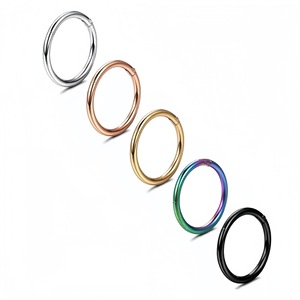 Anneau de nez en acier inoxydable, boucles d'oreilles rondes, ensemble de bijoux de piercing corporel unisexe, 8 mm, sans soudure, plusieurs options de couleurs - Product Image 1