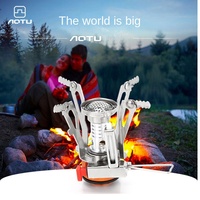 Allumeur électronique de camping intégré, mini, léger, en acier inoxydable, design portable, fonctionnement manuel, au butane, pour pique-nique