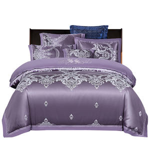 Parure de lit <span class=keywords><strong>FAME</strong></span> en coton jacquard Lycell 60S brodé, respirante, motif végétal personnalisable, 300 fils, design tissé moderne - Product Image 6