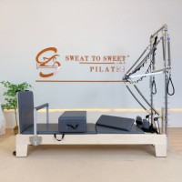 Machine de Pilates Reformer en bois d'érable de qualité supérieure, certifiée CE, pleine taille, multifonctionnelle, professionnelle, avec tour, pour studio de Pilates
