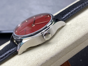 Montre de luxe à cadran rouge 43 mm Shanghai Mécanique Acier inoxydable Cristal saphir Designer Personnalisé Minimalisme Unisexe - Product Image 5