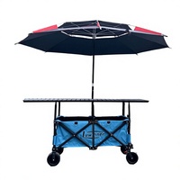 Chariot de transport pliable à six barres 110x60x60 cm avec roues tout-terrain, hauteur réglable, poignée télescopique ; Plateau alvéolé de 24 m