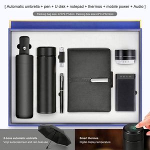 Coffret Cadeau d'Entreprise Écologique de Luxe avec Thermos LED et Carnet d'Affaires Imprimé en Letterpress, Logo Personnalisé - Product Image 3