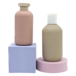 Biodegradable wheat straw packaging 300ml plastic wheat straw bottles with screw lids or lotion pump