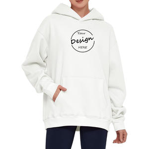 Vente en gros de sweat à capuche surdimensionné personnalisé pour femmes confortable en coton style de rue long design imprimé pour l'hiver - Product Image 5
