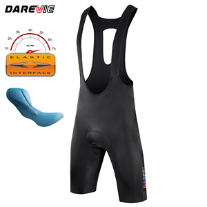 Darevie Oem Odm cuissard de cyclisme homme noir personnalisé cuissard une pièce sans couture bavoir de cyclisme italie Interface élastique Wallone Pad - Product Image 1