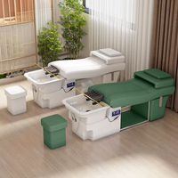 Table de Massage professionnelle pour lavage des cheveux Shampooing Bol Lit Spa Tête Chauffée Thérapie par l'eau Lit de pédicure Lit de shampooing avec vapeur
