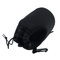 Housse d'objectif d'appareil photo reflex numérique étanche la plus vendue avec cordon de serrage, pochette souple antichoc en néoprène pour voyage avec clip