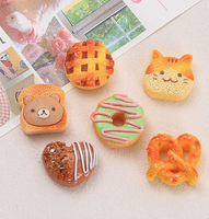 Ornements en résine 3D de dessins animés, DIY, pour coques de téléphone et décorations de chaussures, jouet alimentaire artificiel en forme de pain Kawaii, avec accessoire de colle, Noël