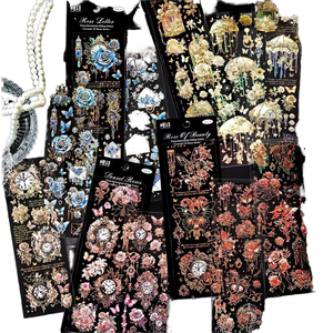 2025 mới trang trí không thấm nước PET Sticker Sheets trong suốt máy tính xách tay chất liệu laser lá dập Sticker - Product Image 1