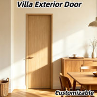 Porte en composite bois-aluminium résistante aux intempéries, avec remplissage en bois massif, anti-UV, pour l'extérieur des maisons côtières