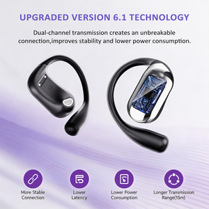 หูฟังแบบเกี่ยวหูสำหรับเล่นกีฬา YYK-Q16S ระบบส่งเสียงผ่านอากาศ พร้อมกล่องชาร์จแสดงผล LED สำหรับออกกำลังกาย รองรับการสั่งซื้อจำนวนมากแบบกำหนดเอง - Product Image 2