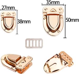 Geogeodiy Pcs Turn <b>Lock</b> Clasp Purse Closure Twist <b>Locks</b> Fasteners Metal Hardware Clip Clasp Buckles With <b>Washers</b> For DIY Handbag - Product Image 2