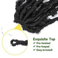 Papillon Locs Cheveux Synthétiques En Détresse Crochet Tresses Boho Locs Noir Ombre Brun Déesse Pré Boucle Twist Faux Locs