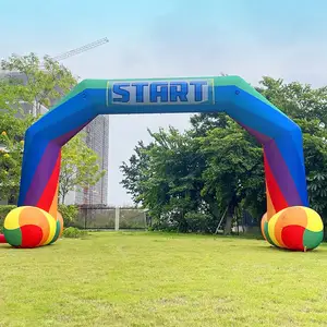 20ft आउटडोर कस्टम विज्ञापन Inflatable प्रविष्टि कट्टर लाइन इंद्रधनुष Inflatable मेहराब