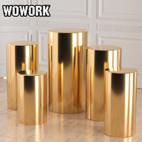 Ensemble de présentoirs de mariage en acrylique WOWORK 2026, support de toile de fond en acier inoxydable, socles dorés pour décorations de piédestal de fête