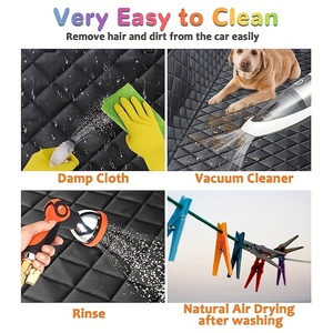 Housse de siège de voiture pour chien, hamac, Oxford 600D, imperméable, antidérapant, <span class=keywords><strong>protection</strong></span> de siège arrière pour animaux de compagnie avec fenêtre en maille pour SUV, voitures, camions - Product Image 3